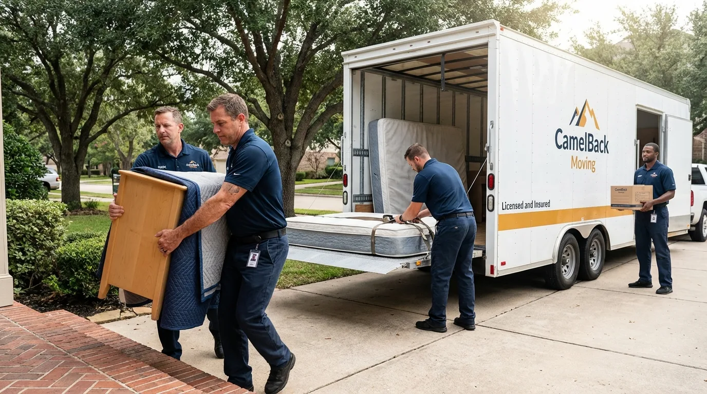 Crew loading residential truck for cross-state move from Wyckoff, NJ